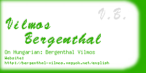 vilmos bergenthal business card